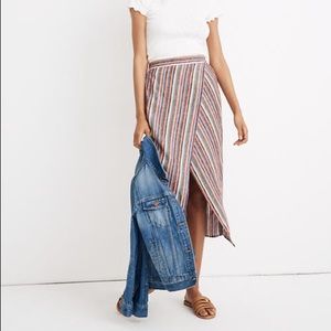 Madewell Overlay Skirt in Rainbow Stripe